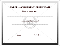 Free Anger Management Certificate Of Completion Template Anger