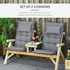 Outsunny Set Of 2 Garden Chair Cushion