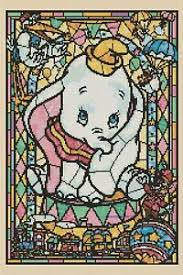 Details About Cross Stitch Chart Dumbo Stained Glass 2 Flowerpower37 Uk