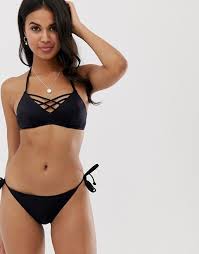 Dorina Bora Bora Shiny Triangle Bikini Top In Black Lets