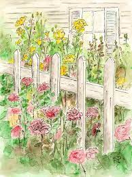 Cottage Garden Watercolor Print