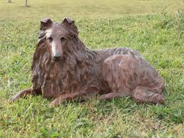 Copper Resin Dog Sculpture By Artist