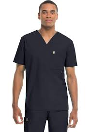 Code Happy Mens V Neck Top Antimicrobial W Fluid Barrier In Pewter From Cherokee Scrubs At Cherokee 4 Less