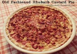 old fashioned rhubarb custard pie one
