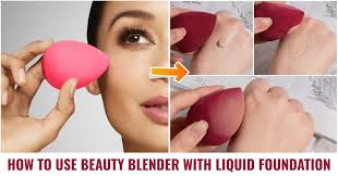 beauty blender with liquid foundation