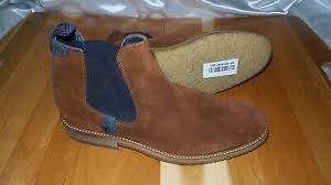blue suede leather chelsea ankle boots