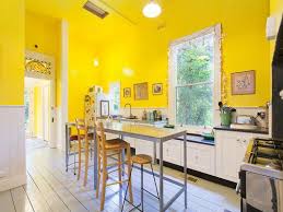Bright Cheery Yellow Painted Kitchen