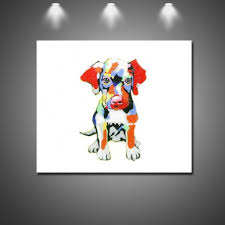 Colorful Puppy Handmade Animal Canvas