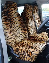 Gold Tiger Faux Fur Furry Van Seat