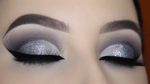 silver glitter smokey cut crease