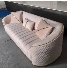 Cotton Brown 3 Seater Sofa