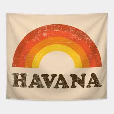 Retro Vintage Havana Rainbow 60s Vacation Souvenir