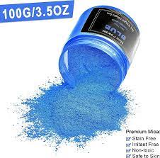 Amazon.com: Blue Mica Powder Pigment (100g) -Cosmetic Grade Metallic Mica  Powder for Epoxy Resin, Lip Gloss, Soap,Candle Making, Bath Bombs,Tumblers,  Jewelry, Dyes, and DIY Crafting Projects(Blue, 3.5oz)