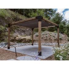 8 Ft X 12 Ft Pergola Kit With Graphite Shade Sail For 6x6 Wood