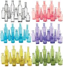 vintage colored glass bottles wedding