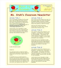 School Newsletter Templates Weekly Primary Classroom Template Free