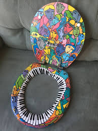 Hand Painted Toilet Seat Cover