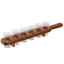 Wooden Drinks Paddle With 6 Shot