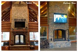 Wood Burning Indoor Outdoor Fireplace