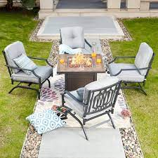 Metal Patio Fire Pit Seating Set