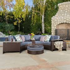 Ulrica 4 Person Wicker Outdoor Curved