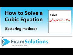 How To Solve A Cubic Equation