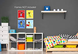 Includes images of stylish room ideas from famous kids' room designers from around the world. Set Of 4 Boys Room Decor Motivational Black Boy Wall Art Unframed Kids Room Decor For