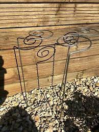 6 x metal garden plant supports set of