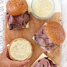 hot roast beef and cheddar sandwiches