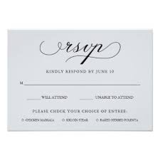 Refined Gray Wedding Rsvp With Meal Choice Zazzle Com