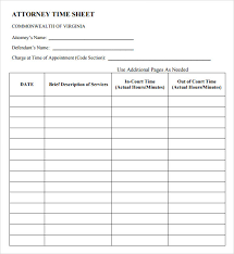 Sample Attorney Timesheet 8 Documents In Word Pdf