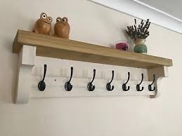 Coat Hook Rack With Shelf Handcrafted