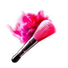 colorful makeup brush with powder
