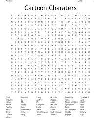 cartoon charaters word search wordmint