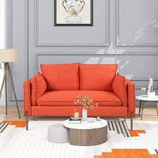 Style Sofa Linen Fabric Loveseat