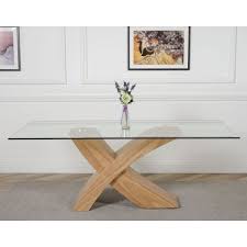 8 seater large glass dining table