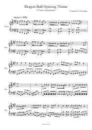 © 2021 sony interactive entertainment llc Dragon Ball Opening Theme Sheet Music For Piano Solo Musescore Com