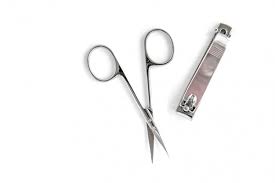 manicure scissors and forceps isolated