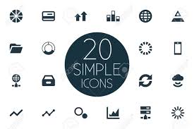 Vector Illustration Set Of Simple Analysis Icons Elements Pie