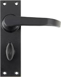 black deluxe lever bathroom handle set