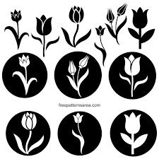 Unique Tulip Stencil Vector Art Designs