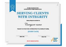 caregiver recognition certificate