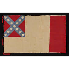 Besides, many military units had their own regimental flags they would carry into battle. Jeff Bridgman Antique Flags And Painted Furniture Very Rare Civil War Period Confederate Flag In The Third National Format A Style Adopted Just 36 Days Before The War S End Made Of Silk