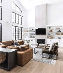living rooms with built in shelving