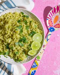 arroz verde con cilantro mexican green