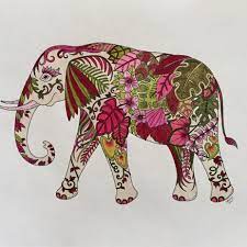 Independent art hand stretched around super sturdy wood frames. My Coloring Johanna Basford Magical Jungle Elephant Magical Jungle Johanna Basford Johanna Basford Coloring Coloring Book Art
