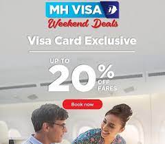 Malaysia airlines if offering 20% off domestic flights when you join mhexplorer from now until 10 august 2020. Malaysia Airlines 20 Off Visa Card Sale Mas Airline