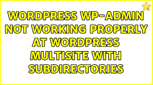 wordpress wp admin not working