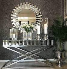 elegance crushed diamond console table