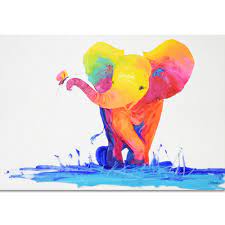 Colorful Elephant Baby Painting